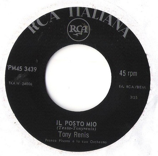 Tony Renis - Il Posto Mio | RCA Italiana (PM 3439) - 3