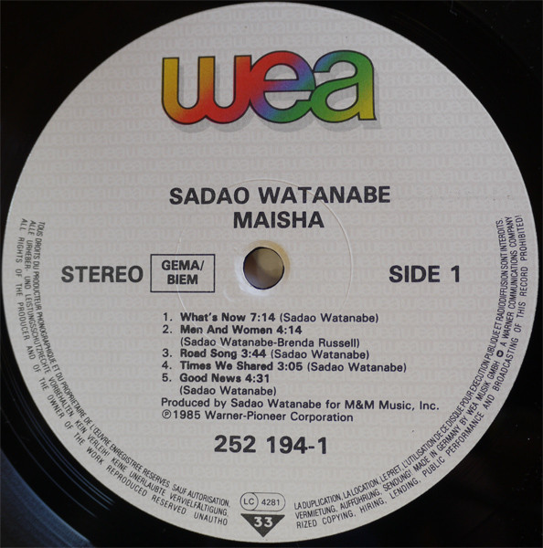Sadao Watanabe - Maisha | WEA (252 194-1) - 3 Sadao Watanabe - Maisha | WEA (252 194-1) - 3
