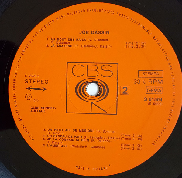 Joe Dassin - Joe Dassin | CBS (S 61504) - 4