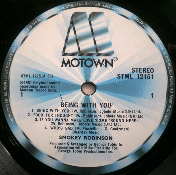 Smokey Robinson - Being With You | Motown (STML 12151) - 3