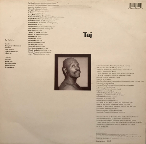 Taj Mahal - Taj | Gramavision (SNTF975) - 2