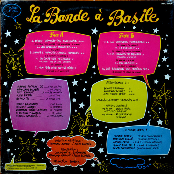 La Bande A Basile - Les Chansons Françaises | Montreco (MRC 28401) - 2