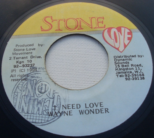 Wayne Wonder - I Need Love | Stone Love (none) - main
