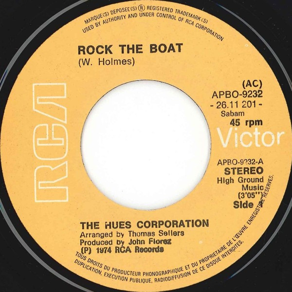 The Hues Corporation - Rock The Boat | RCA Victor (APBO-9232) - 3