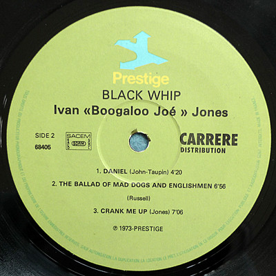 Ivan 'Boogaloo' Joe Jones - Black Whip | Prestige (P-10072) - 2