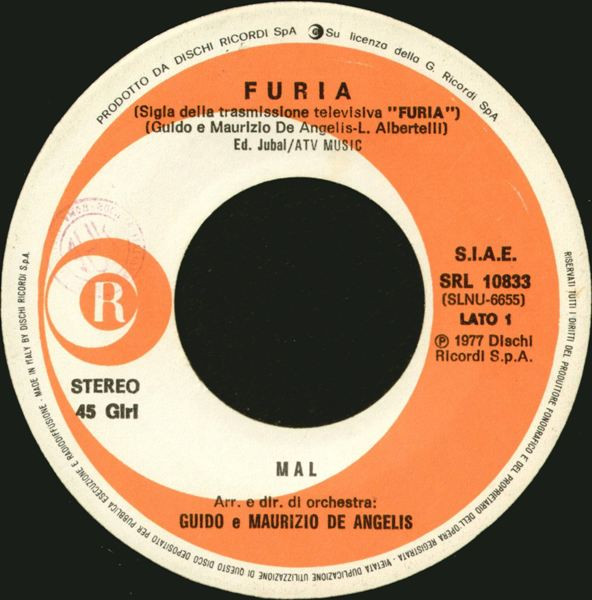 Mal / Guido & Maurizio De Angelis Orchestra - Furia | Ricordi (SRL 10833) - 3