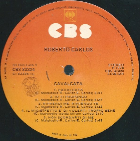 Roberto Carlos - Cavalcata | CBS (CBS 83324) - 2 Roberto Carlos - Cavalcata | CBS (CBS 83324) - 2