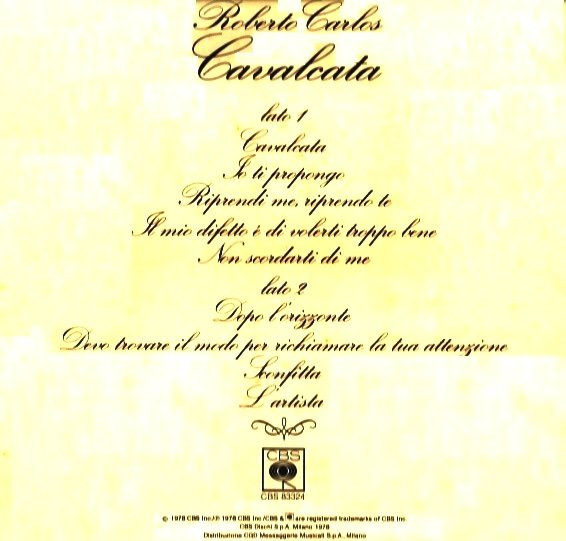 Roberto Carlos - Cavalcata | CBS (CBS 83324) - 4 Roberto Carlos - Cavalcata | CBS (CBS 83324) - 4