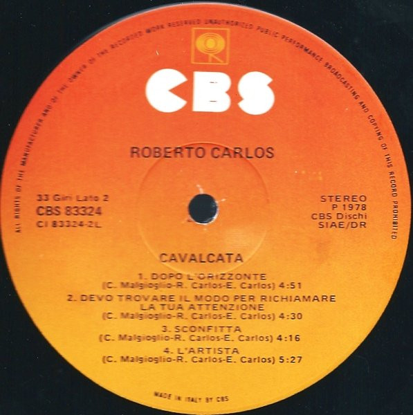 Roberto Carlos - Cavalcata | CBS (CBS 83324) - 3 Roberto Carlos - Cavalcata | CBS (CBS 83324) - 3