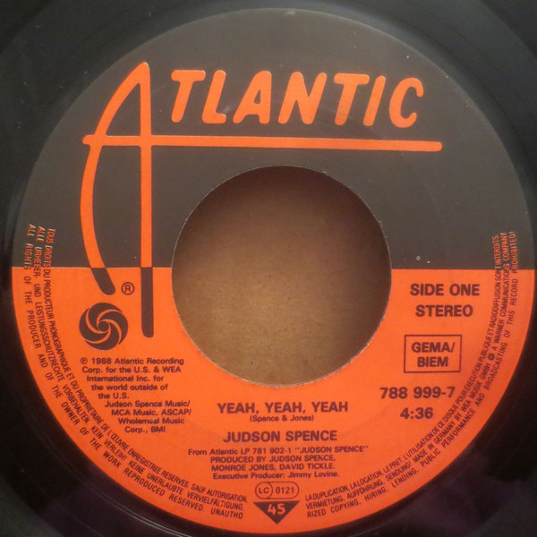 Judson Spence - Yeah, Yeah, Yeah | Atlantic (788 999-7) - 3 Judson Spence - Yeah, Yeah, Yeah | Atlantic (788 999-7) - 3