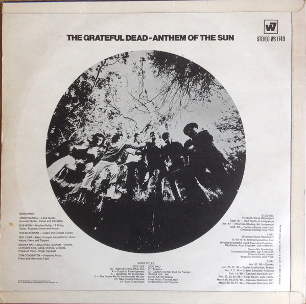 The Grateful Dead - Anthem Of The Sun | Warner Bros. Records (WS 1749) - 2