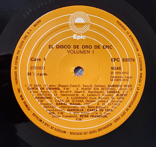 Various - El Disco De Oro De Epic Vol.1 | Epic (EPC 82876) - 3