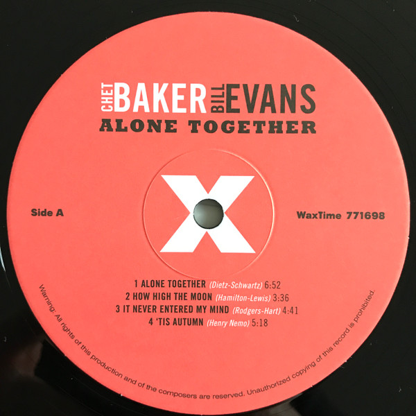 Chet Baker , Bill Evans - Alone Together | WaxTime (771698) - 3
