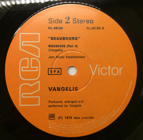 Vangelis - Beaubourg | RCA Victor (PL 25155) - 4