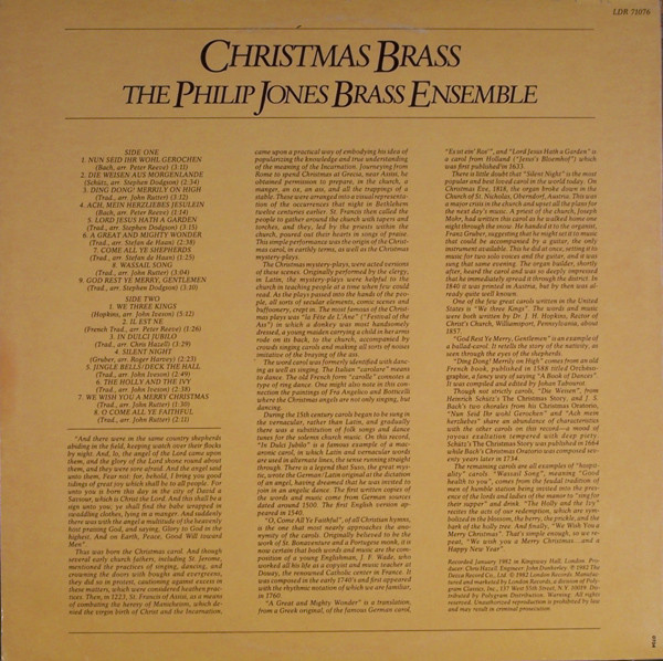 Philip Jones Brass Ensemble - Christmas Brass | London Records (LDR 71076) - 2 Philip Jones Brass Ensemble - Christmas Brass | London Records (LDR 71076) - 2