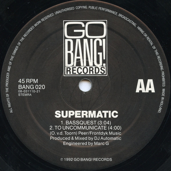 Supermatic - Bassquest | Go Bang! Records (BANG 020) - 4 Supermatic - Bassquest | Go Bang! Records (BANG 020) - 4