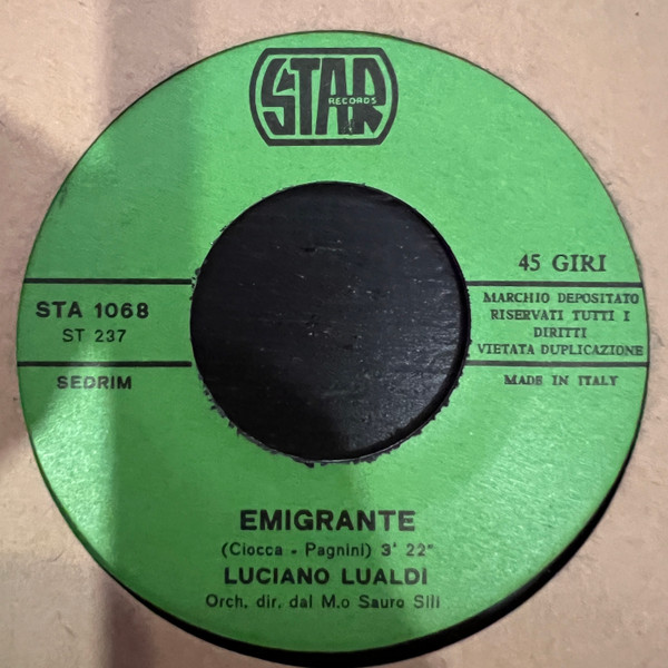 Luciano Lualdi - Emigrante / Ramona | Star Records (STA 1068) - main