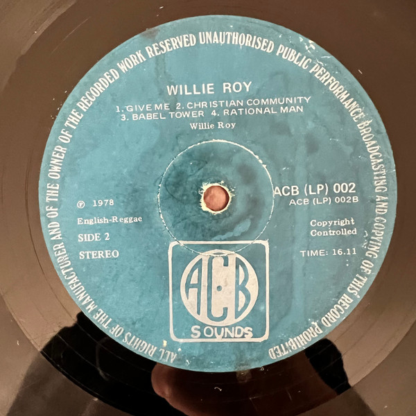 Willy Roy Featuring Rational Men - W. Roy Featuring Rational Men | ACB Sounds (ACB (LP) 002) - 4 Willy Roy Featuring Rational Men - W. Roy Featuring Rational Men | ACB Sounds (ACB (LP) 002) - 4