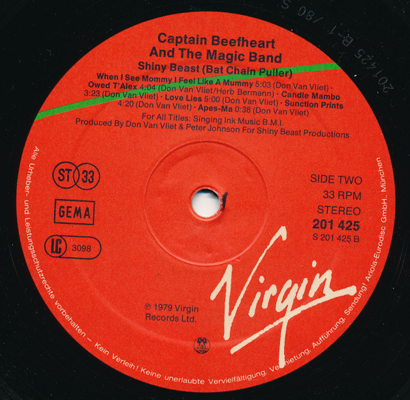 Captain Beefheart And The Magic Band - Shiny Beast (Bat Chain Puller) | Virgin (201 425-320) - 4