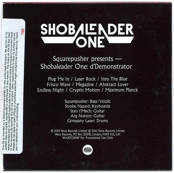 Squarepusher Presents Shobaleader One - d'Demonstrator | Warp Records (WARPCD196P) - 2
