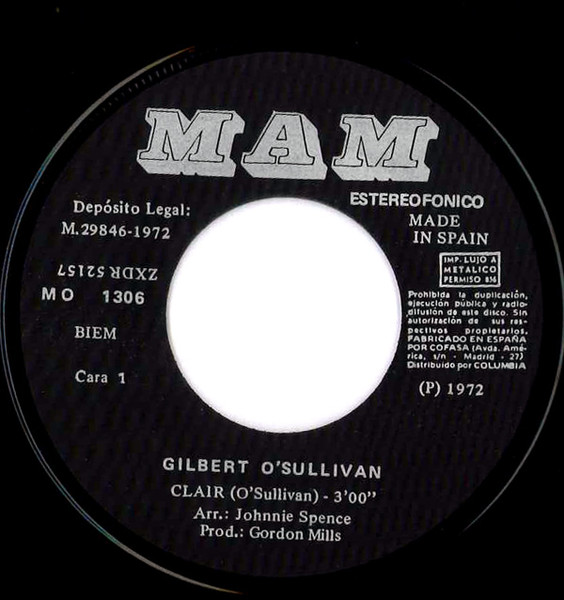 Gilbert O'Sullivan - Clair | MAM (MO 1306) - 3