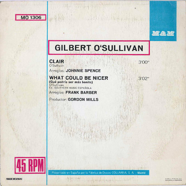 Gilbert O'Sullivan - Clair | MAM (MO 1306) - 2