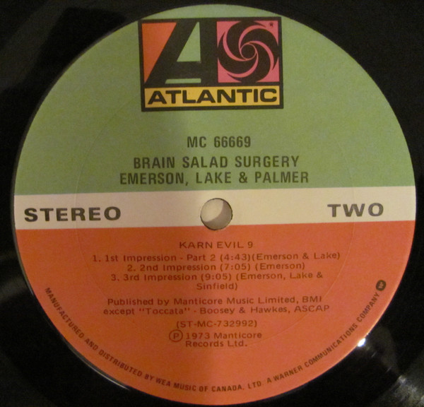Emerson, Lake & Palmer - Brain Salad Surgery | Atlantic (MC 66669) - 4