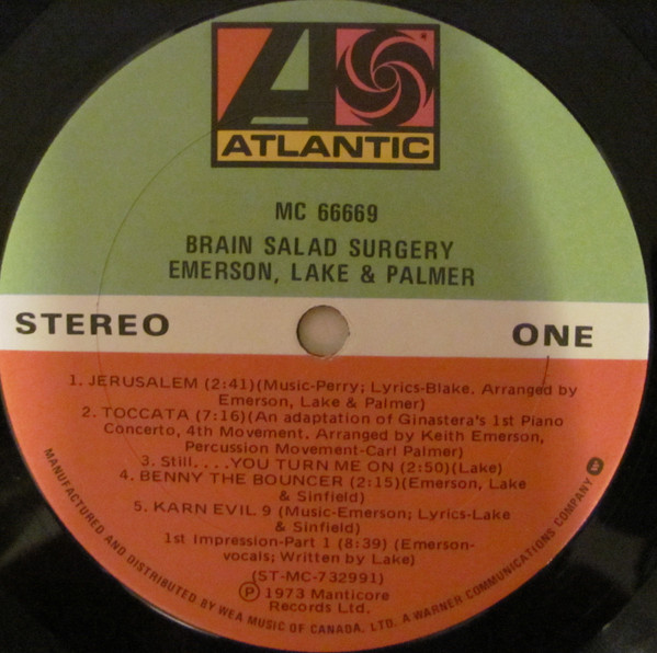 Emerson, Lake & Palmer - Brain Salad Surgery | Atlantic (MC 66669) - 3