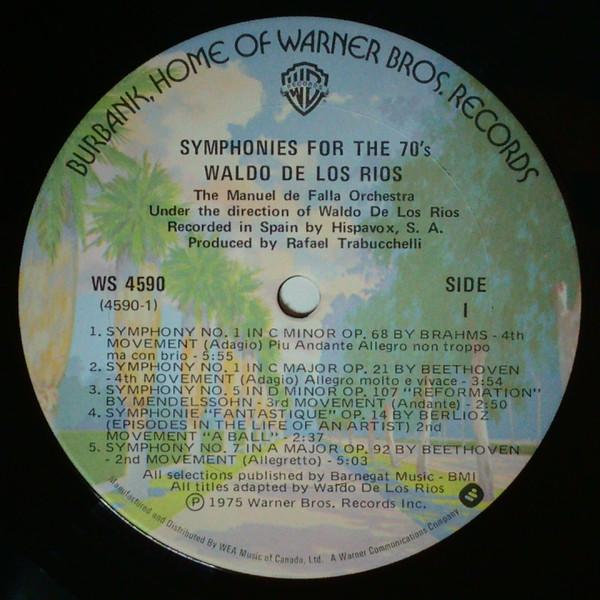 Waldo De Los Rios - Symphonies For The 70's [Vinyl] | Warner Bros. Records (WS 4590) - 3