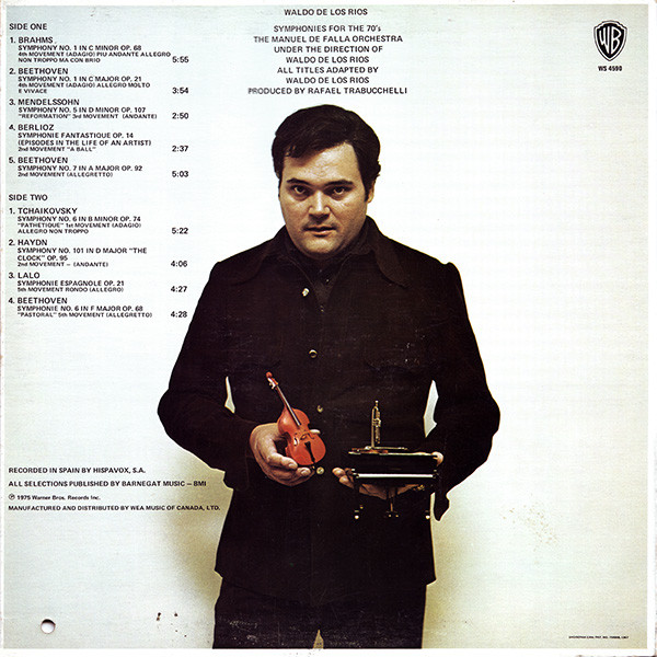 Waldo De Los Rios - Symphonies For The 70's [Vinyl] | Warner Bros. Records (WS 4590) - 2