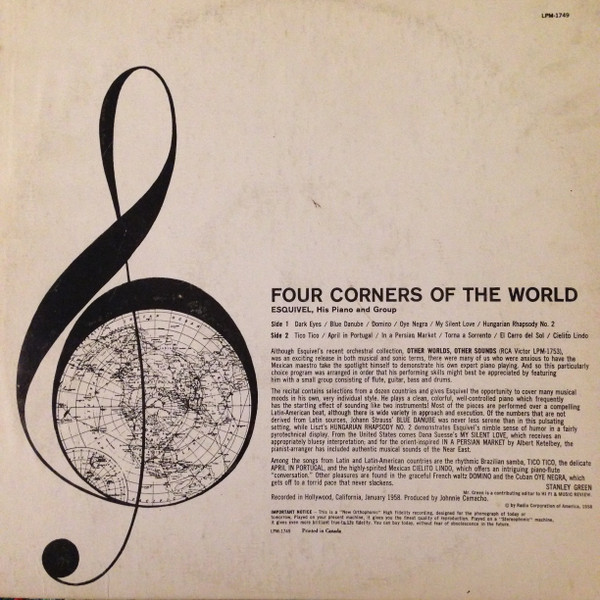 Esquivel And His Orchestra - Four Corners Of The World | RCA Victor (LPM-1749) - 2