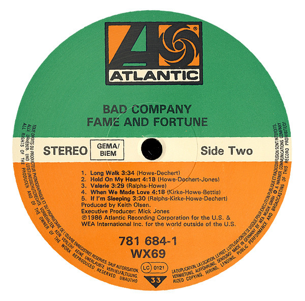 Bad Company - Fame And Fortune | Atlantic (781 684-1) - 4
