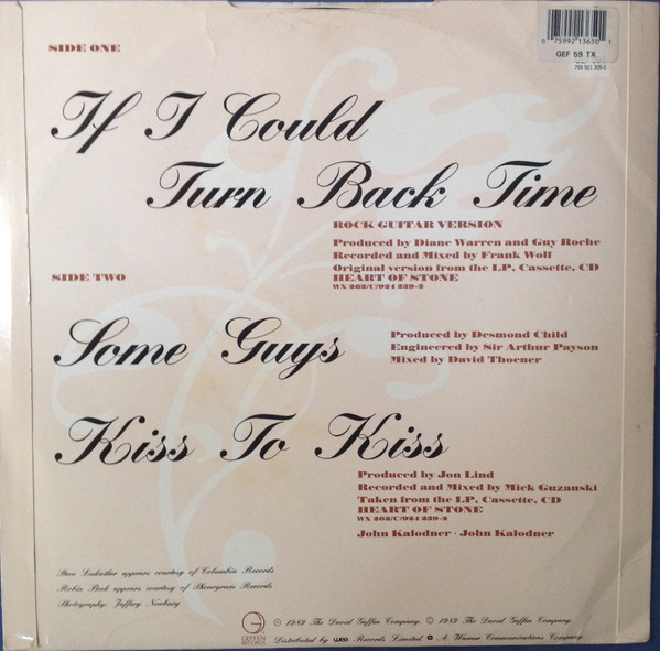 Cher - If I Could Turn Back Time (Rock Guitar Version) | Geffen Records (GEF 59 TX) - 2