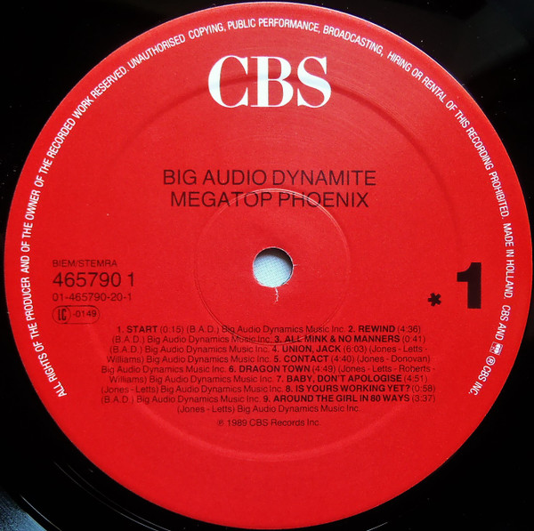 Big Audio Dynamite - Megatop Phoenix | CBS (465790 1) - 2 Big Audio Dynamite - Megatop Phoenix | CBS (465790 1) - 2
