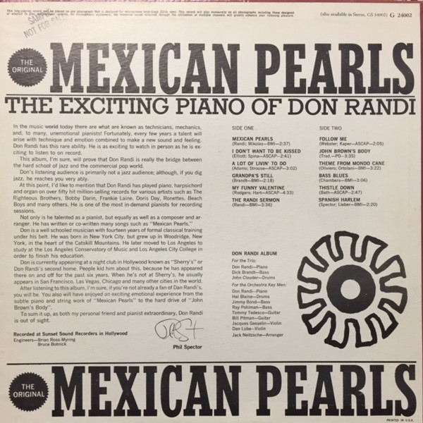 Don Randi - Mexican Pearls | Palomar (G 24002) - 2