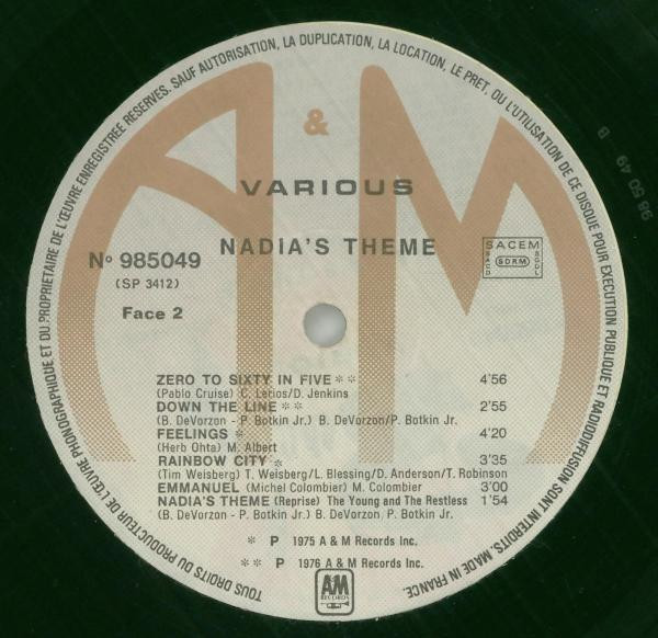 Various - Nadia's Theme (The Young And The Restless) | A&M Records (985049) - 4
