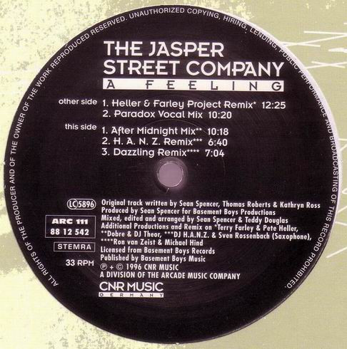 Jasper Street Co. - A Feeling | CNR Music Germany (88 12 542)