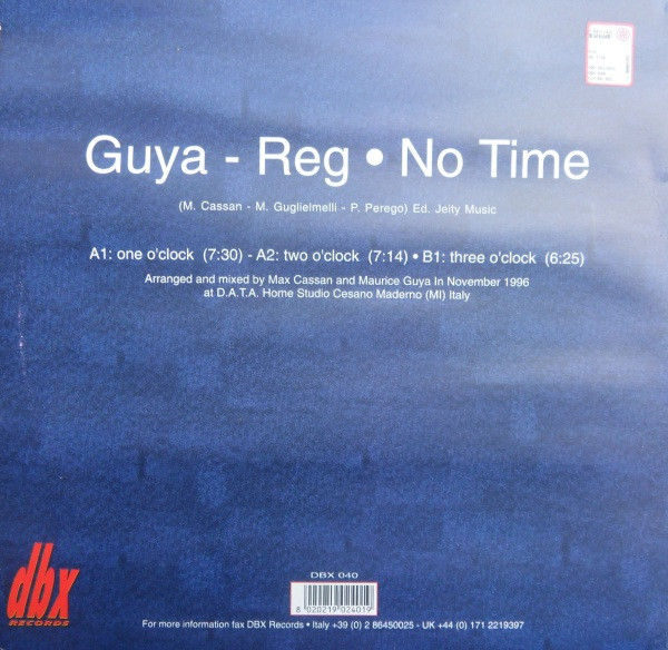 Guya Reg - No Time | DBX Records (DBX 040) - 2 Guya Reg - No Time | DBX Records (DBX 040) - 2