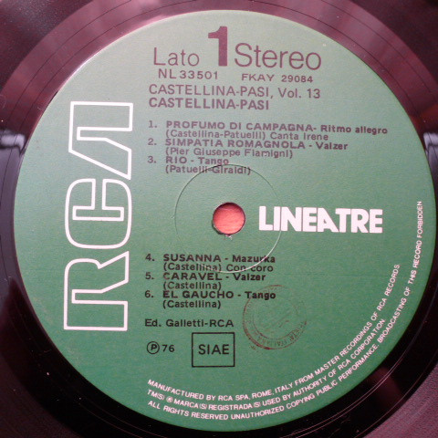 Orchestra Castellina-Pasi - Vol.13 | RCA (NL 33501) - 3