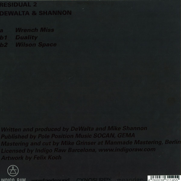 DeWalta & Mike Shannon - Residual 2 | Indigo Raw (IR001LPP2) - 2 DeWalta & Mike Shannon - Residual 2 | Indigo Raw (IR001LPP2) - 2