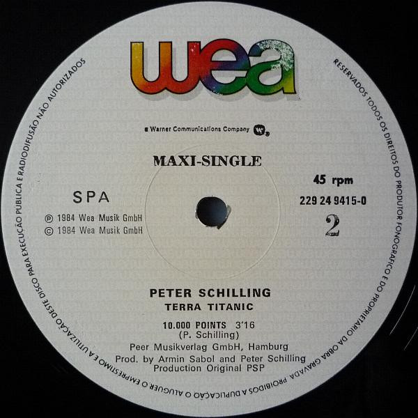 Peter Schilling - Terra Titanic (Long Version) | WEA (229 24 9415-0) - 4