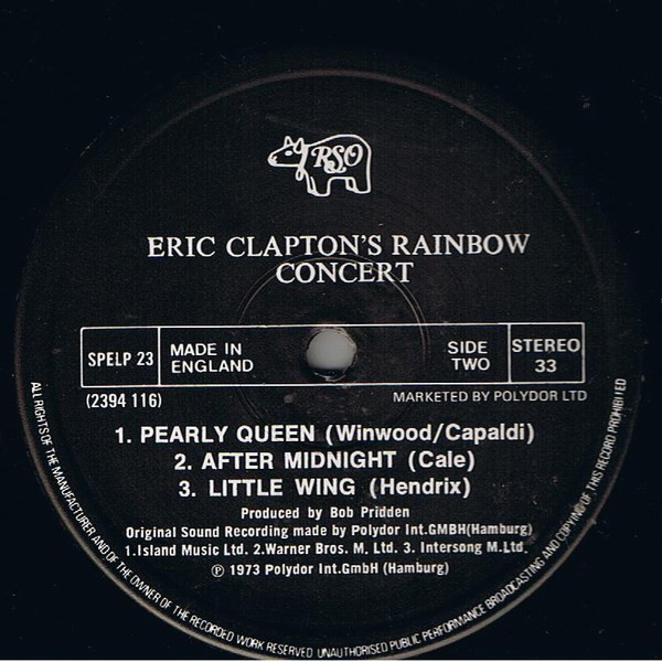 Eric Clapton - Eric Clapton's Rainbow Concert | RSO (SPELP 23) - 4 Eric Clapton - Eric Clapton's Rainbow Concert | RSO (SPELP 23) - 4
