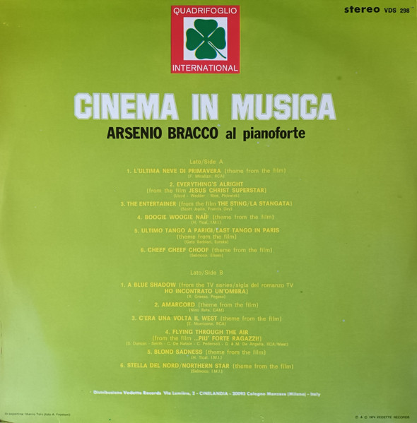 Arsenio Bracco - Cinema In Musica | Quadrifoglio International (VDS 298) - 2 Arsenio Bracco - Cinema In Musica | Quadrifoglio International (VDS 298) - 2