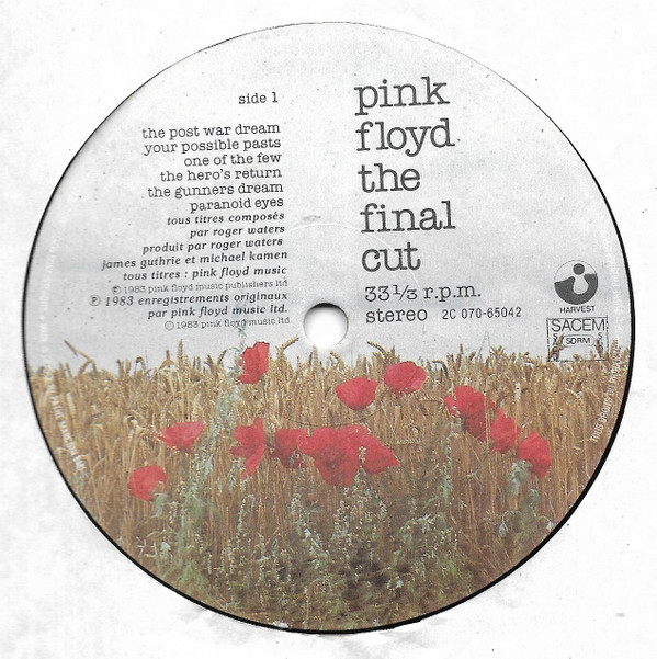 Pink Floyd - The Final Cut | Harvest (2C 070-65042) - 3 Pink Floyd - The Final Cut | Harvest (2C 070-65042) - 3