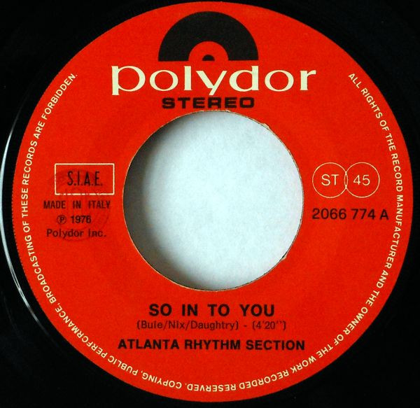 Atlanta Rhythm Section - So In To You | Polydor (2066 774) - 3 Atlanta Rhythm Section - So In To You | Polydor (2066 774) - 3
