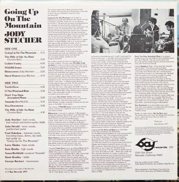 Jody Stecher - Going Up On The Mountain | Bay Records (BAY 210) - 2 Jody Stecher - Going Up On The Mountain | Bay Records (BAY 210) - 2