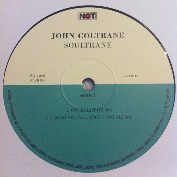John Coltrane - Soultrane | Not Now Music (CATLP118) - 3 John Coltrane - Soultrane | Not Now Music (CATLP118) - 3
