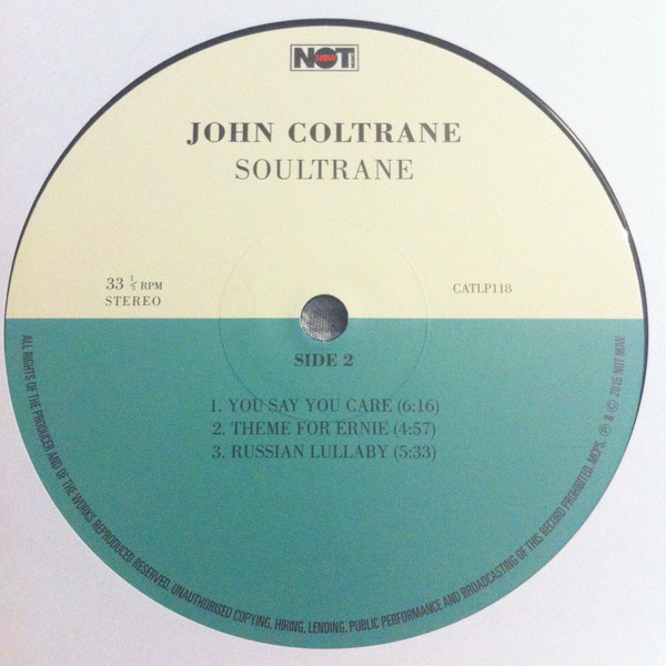 John Coltrane - Soultrane | Not Now Music (CATLP118) - 4 John Coltrane - Soultrane | Not Now Music (CATLP118) - 4