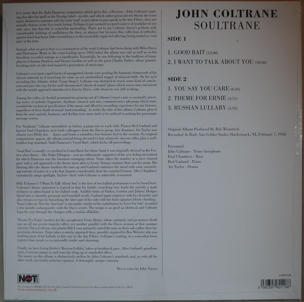 John Coltrane - Soultrane | Not Now Music (CATLP118) - 2 John Coltrane - Soultrane | Not Now Music (CATLP118) - 2
