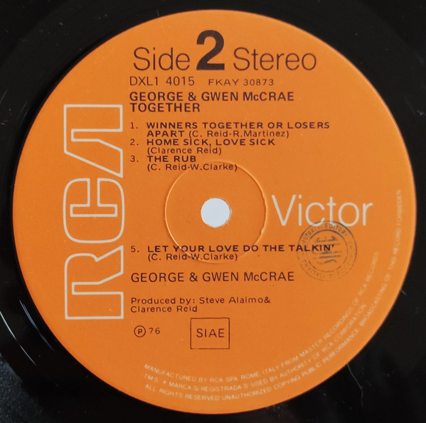 George McCrae & Gwen McCrae - Together | RCA Victor (DXL1 4015) - 4 George McCrae & Gwen McCrae - Together | RCA Victor (DXL1 4015) - 4